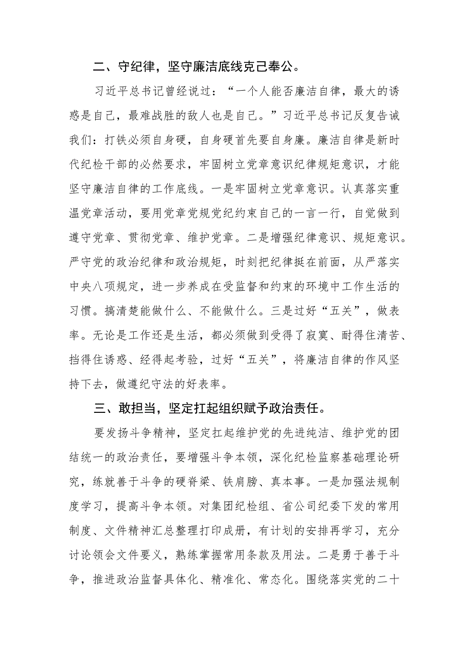 公司纪检干部纪检监察干部教育整顿读书报告范文(共三篇).docx_第3页