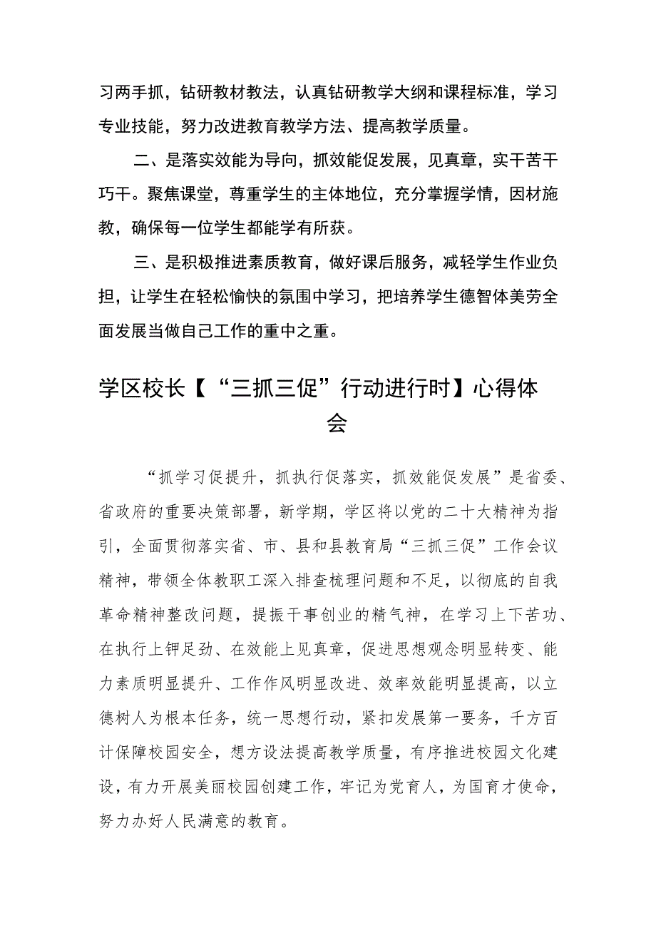 （共三篇）小学教师学习“三抓三促”行动进行时心得感想精选.docx_第2页