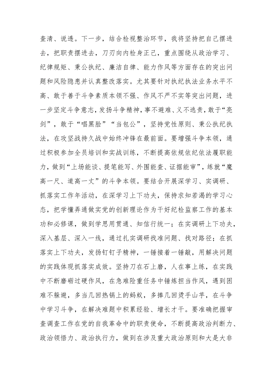 年轻纪检监察干部在纪检监察干部队伍教育整顿学习交流会上的研讨发言材料(精选三篇)范本.docx_第3页