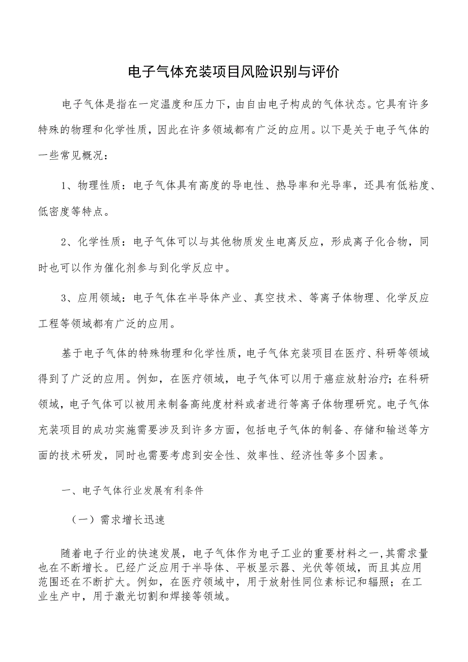 电子气体充装项目风险识别与评价.docx_第1页