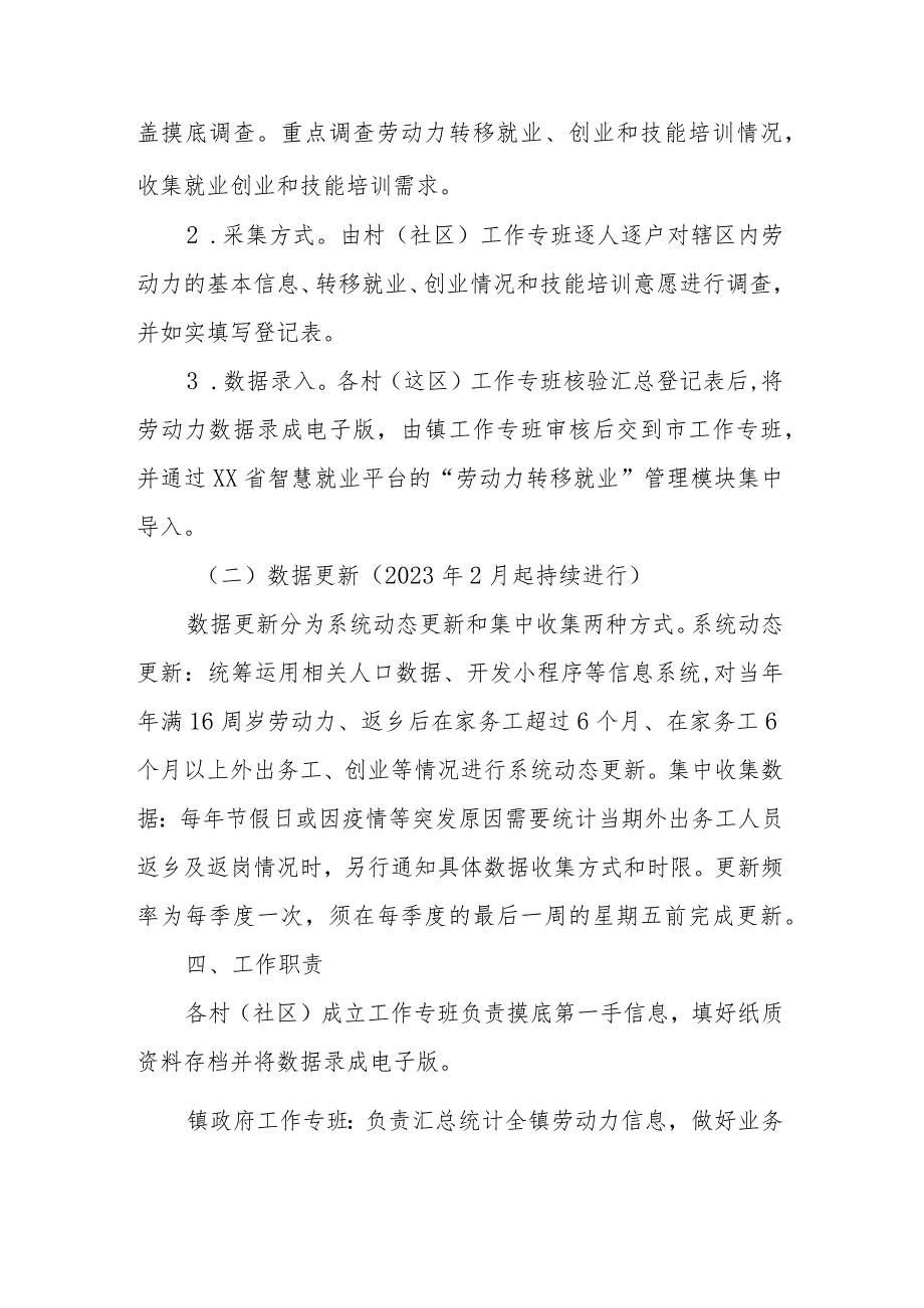 XX镇劳动力资源实名制信息调查和动态更新工作方案.docx_第2页