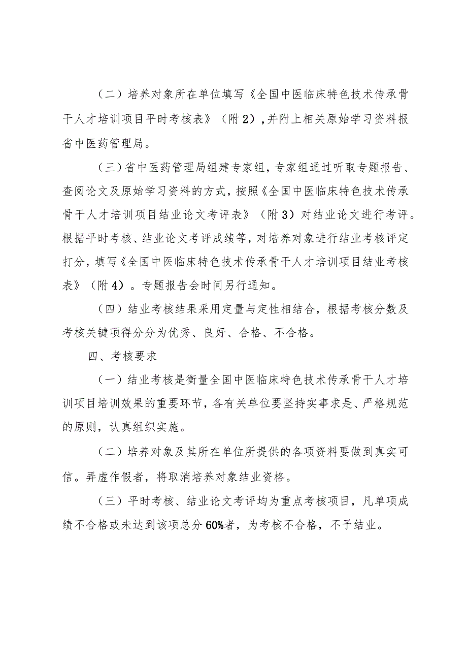 全国中医临床特色技术传承骨干人才培训项目结业考核方案.docx_第3页