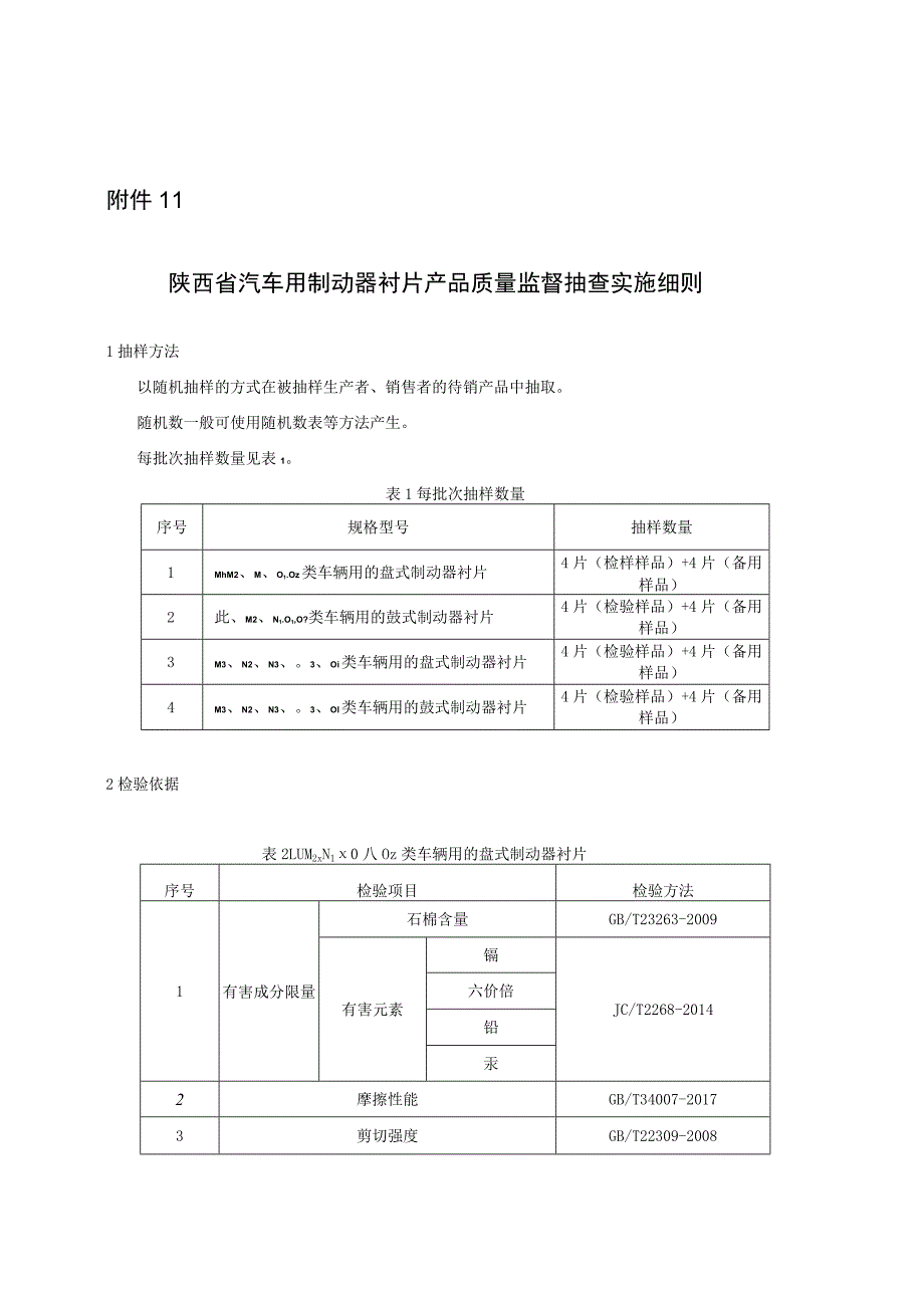 陕西省汽车用制动器衬片产品质量监督抽查实施细则.docx_第1页