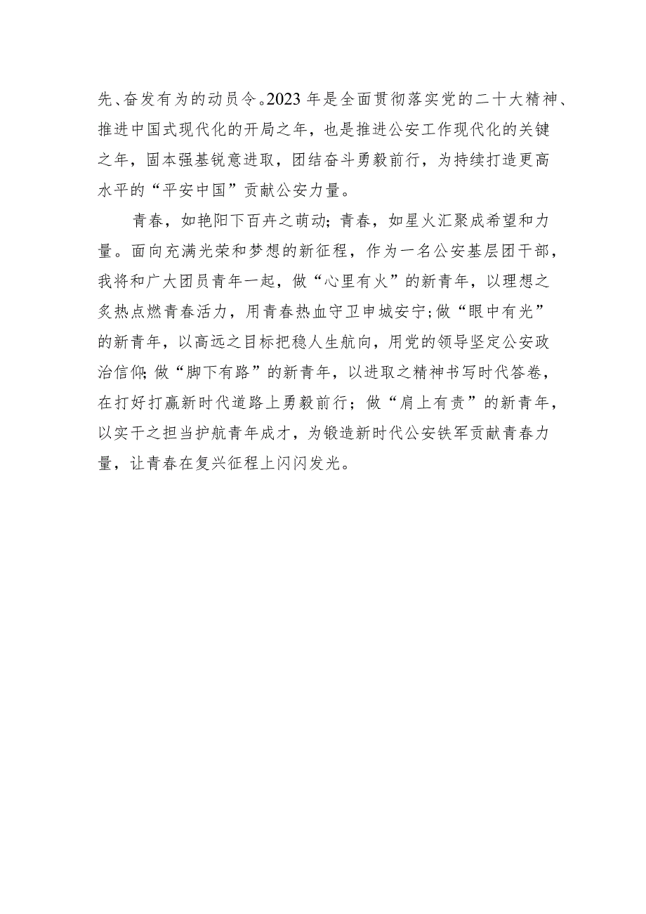 公安基层团干部学习共青团十九大精神心得体会.docx_第3页