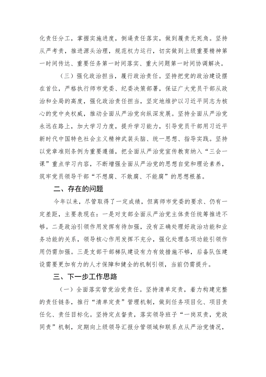 党支部书记半年履行全面从严治党第一责任人责任情况报告.docx_第2页