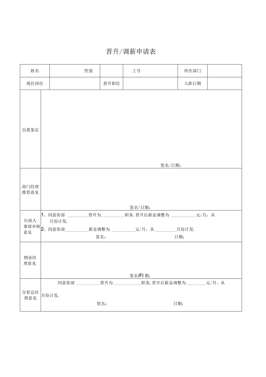 晋升调薪申请表secret工程文档范本.docx_第1页