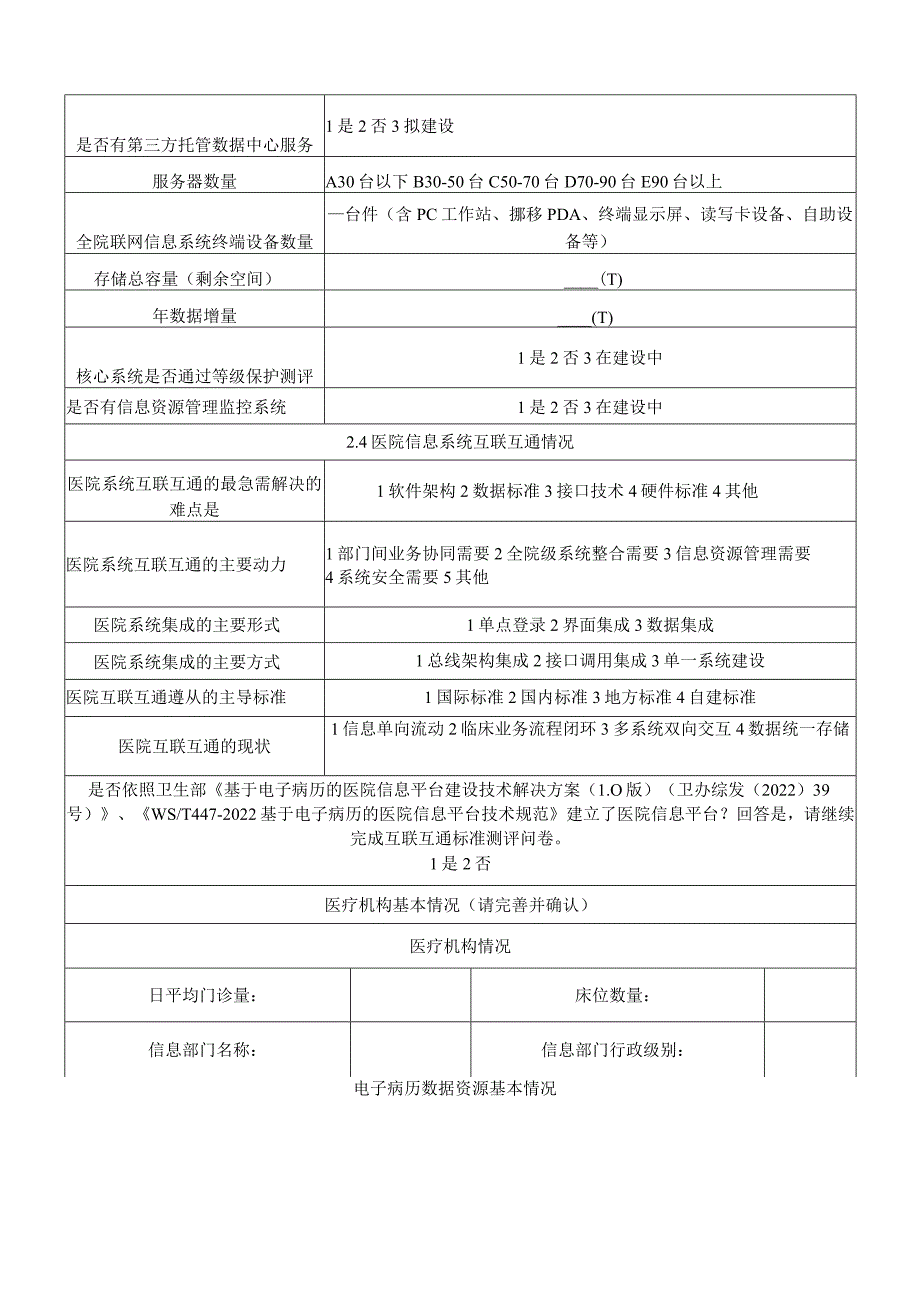 医院卫生信息互联互通成熟度自评表.docx_第3页