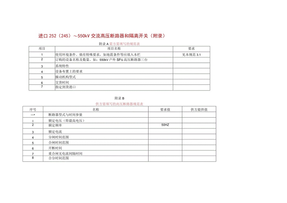 进口252(245)～550kV交流高压断路器和隔离开关（附录）.docx_第1页