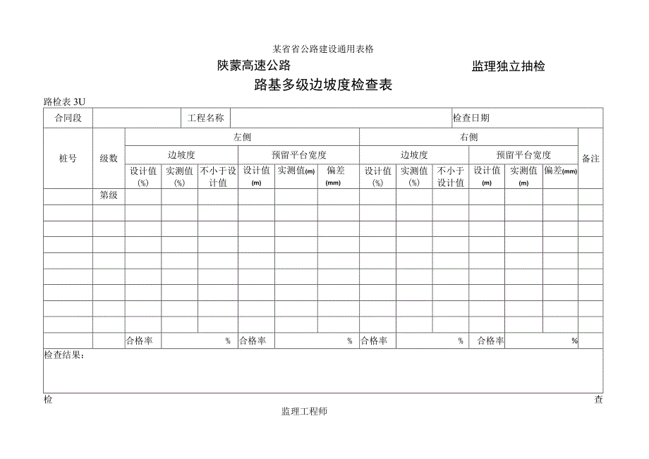 路检表31 路基多级边坡度检查表工程文档范本.docx_第1页