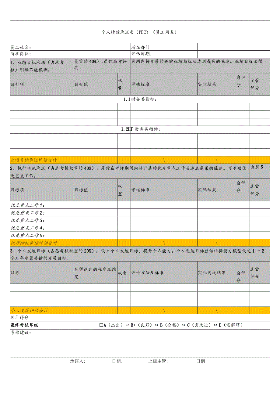 个人绩效承诺书.docx_第1页