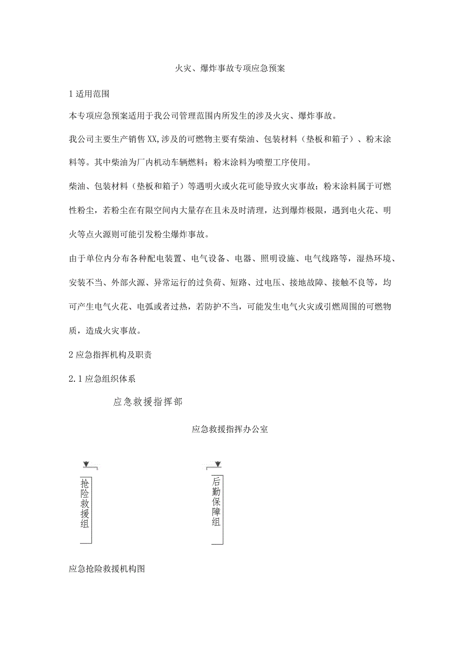 火灾、爆炸事故专项应急预案.docx_第1页