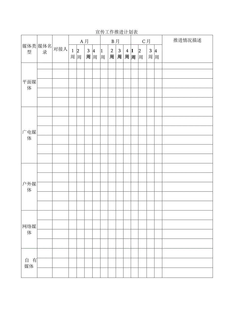 宣传工作推进计划表.docx_第1页