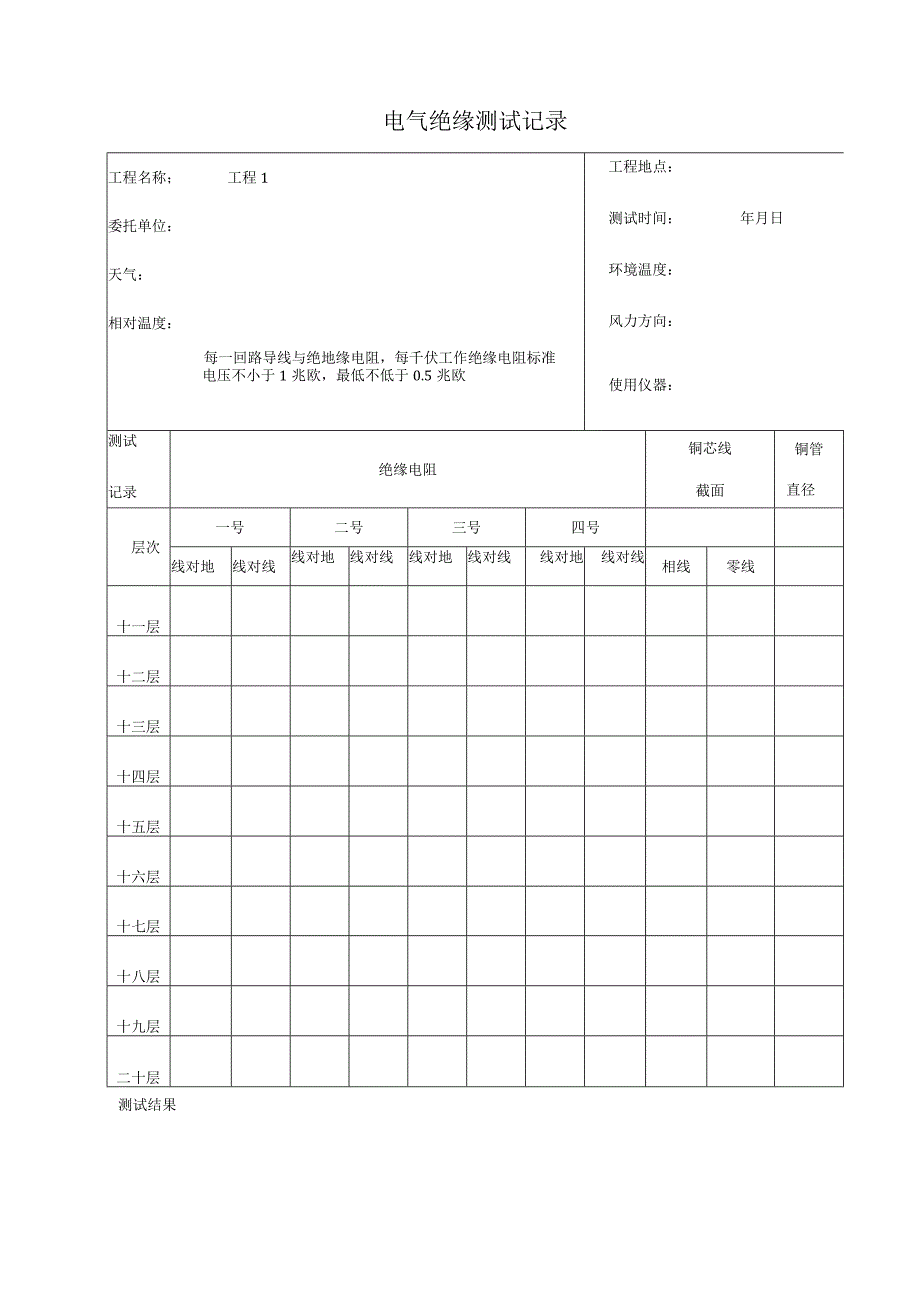 电气绝缘测试记录(GBJ303-88)电.docx_第3页