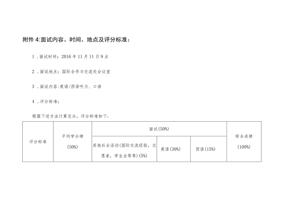 面试内容、时间、地点及评分标准.docx_第1页