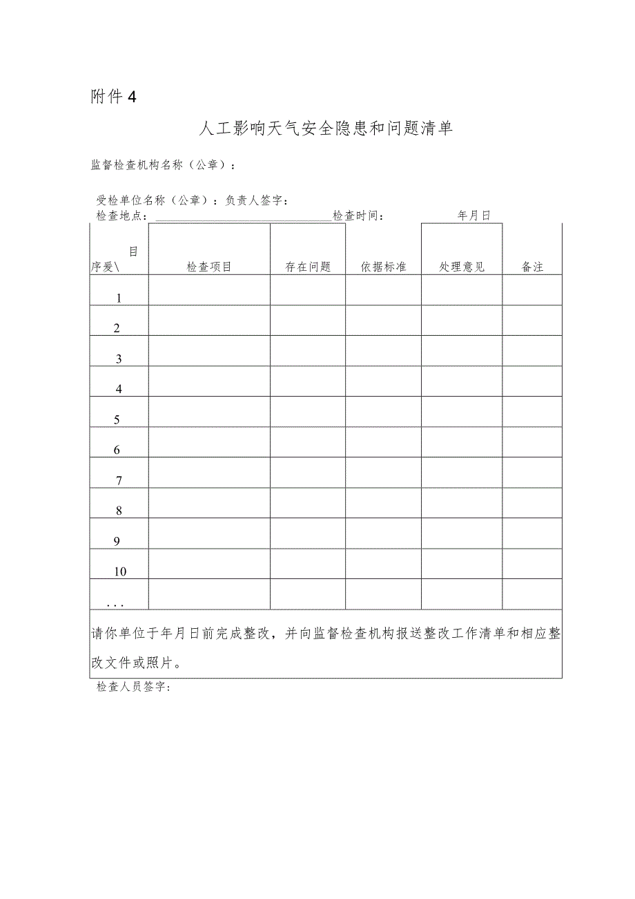 人工影响天气安全隐患和问题清单.docx_第1页