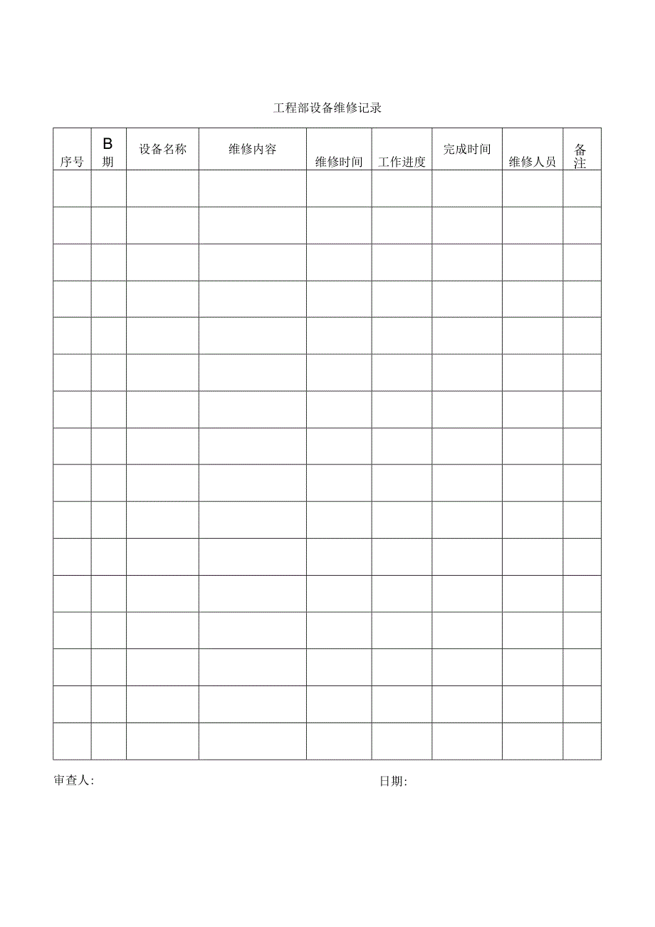 工程部设备维修记录.docx_第1页
