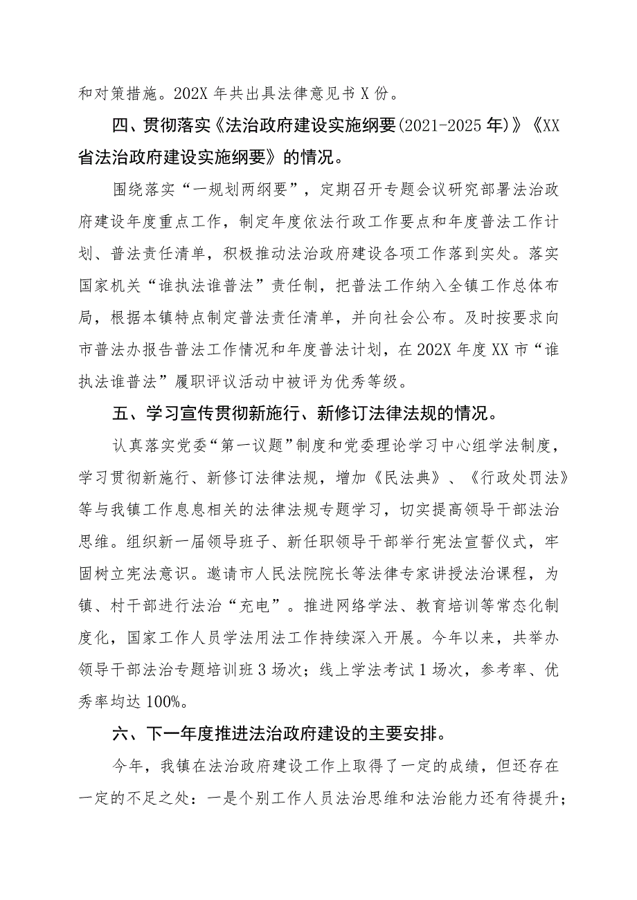 202X年镇法治政府建设年度报告制度落实情况自查报告.docx_第3页