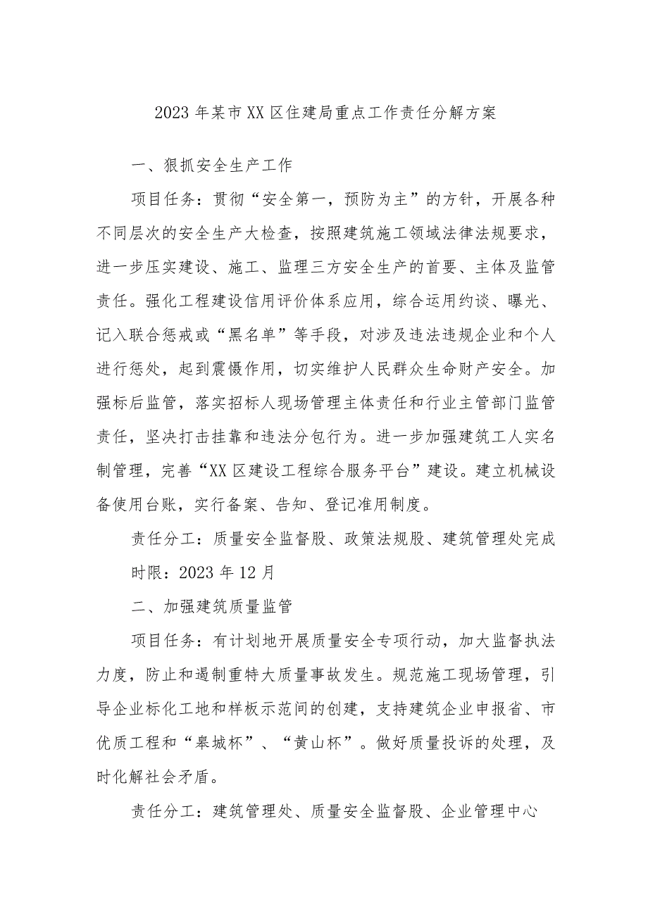 2023年市区住建局重点工作责任分解方案.docx_第1页