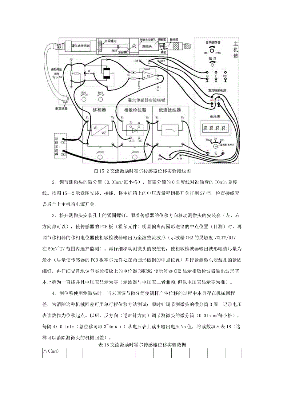 传感器应用技术实操练习15： 线性霍尔传感器交流激励时的位移性能测试.docx_第2页