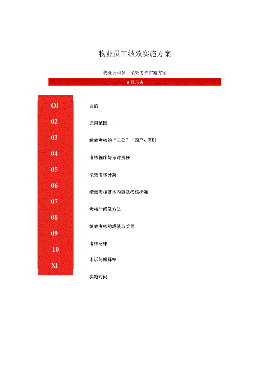 物业员工绩效实施方案.docx_第1页