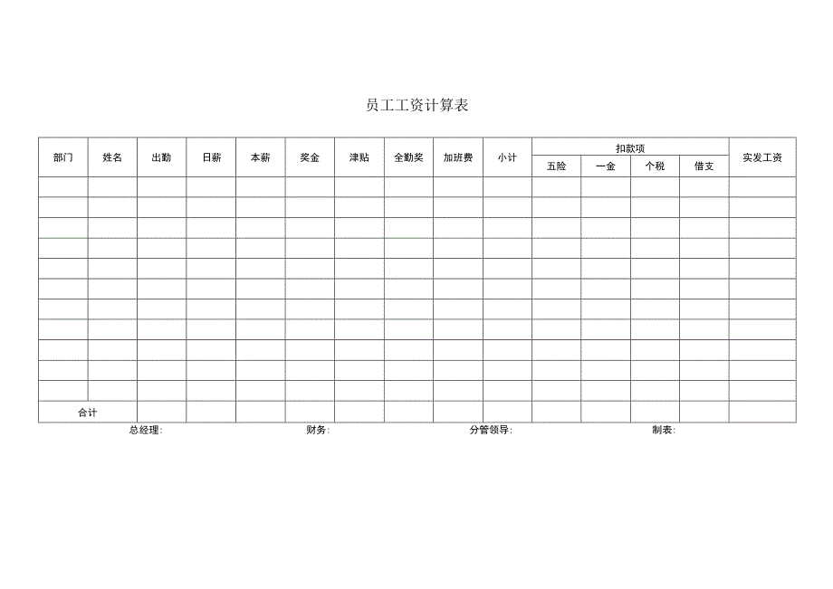 员工工资计算表.docx_第1页