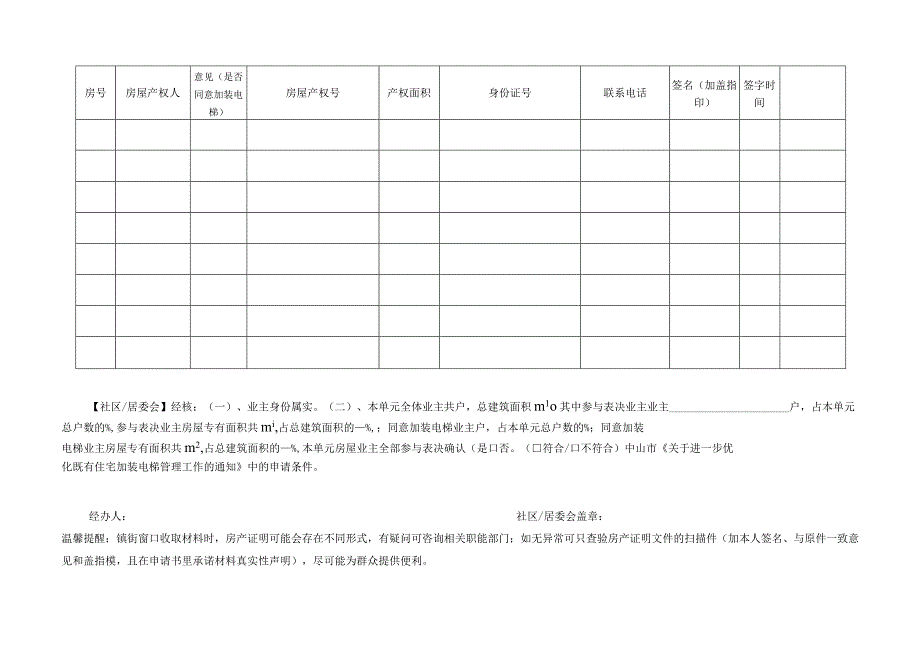 （模板）中山市加装电梯意见征集情况表（2面）.docx_第2页