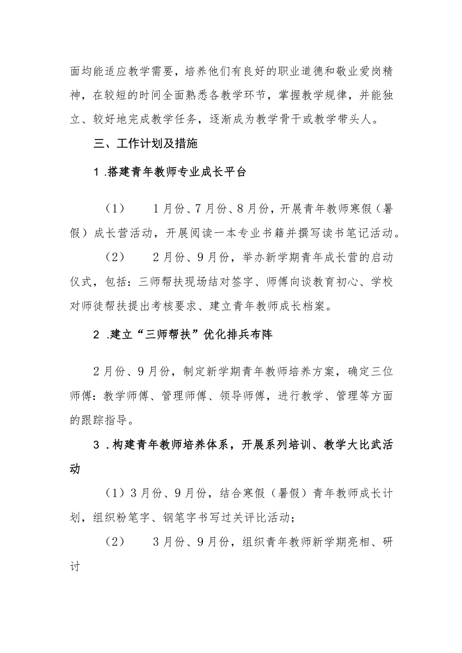 中学青年教师培养提高实施方案.docx_第2页