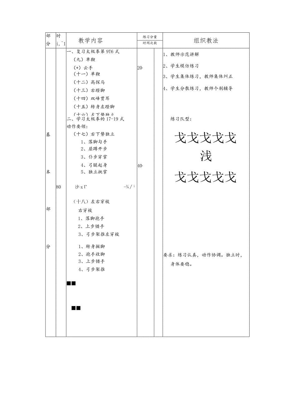 太极拳保健体育课第九次掌握太极拳的第17-19式课时教案.docx_第2页