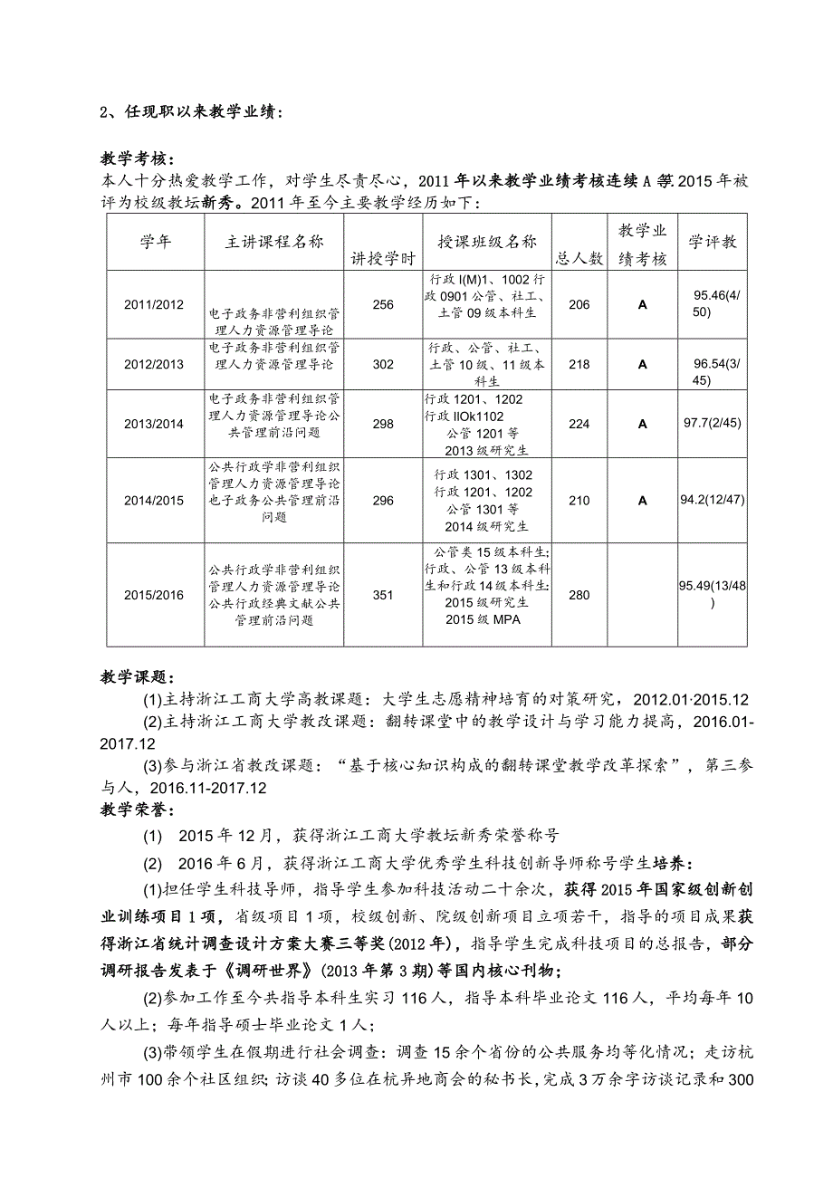 浙江工商大学专业技术基础岗位申请表.docx_第2页