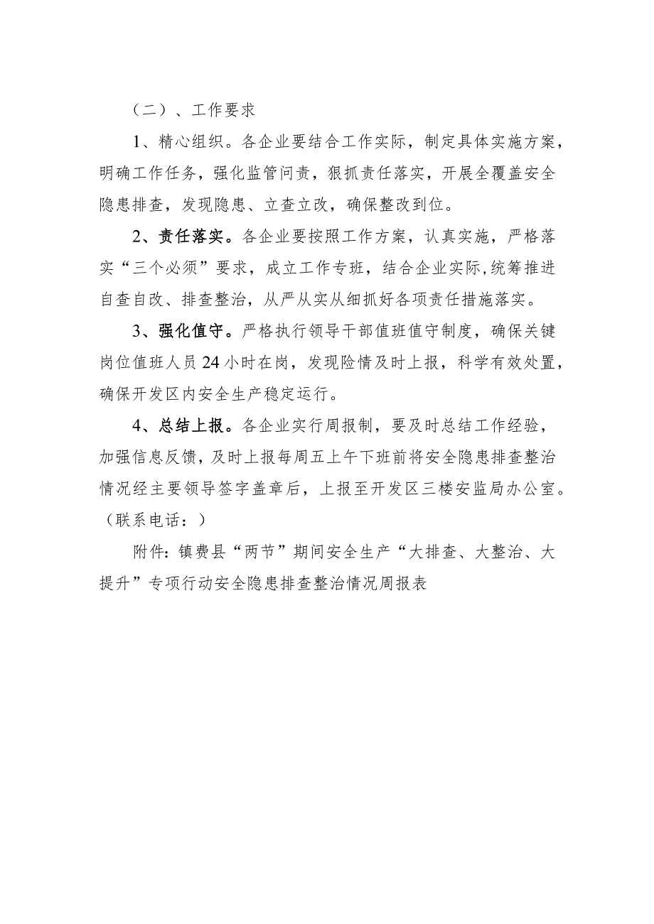 镇赉经济开发区“两节”期间安全生产“大排查、大整治、大提升”专项行动方案.docx_第2页