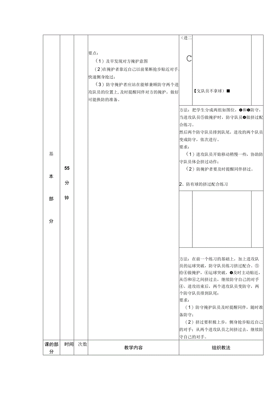 少儿篮球课次复习掩护与突分配合教案.docx_第3页