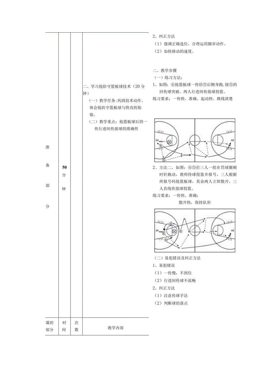 少儿篮球课次学习防守无球队员（防守横切及纵切）教案.docx_第3页