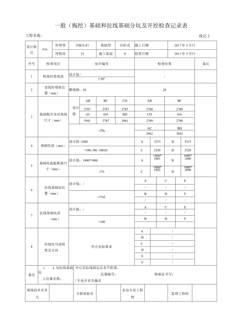 (最全)GB50173-2014-电气装置安装工程-66kV及以下架空电力线路施工及验收规范-D类表格(最全).docx_第2页