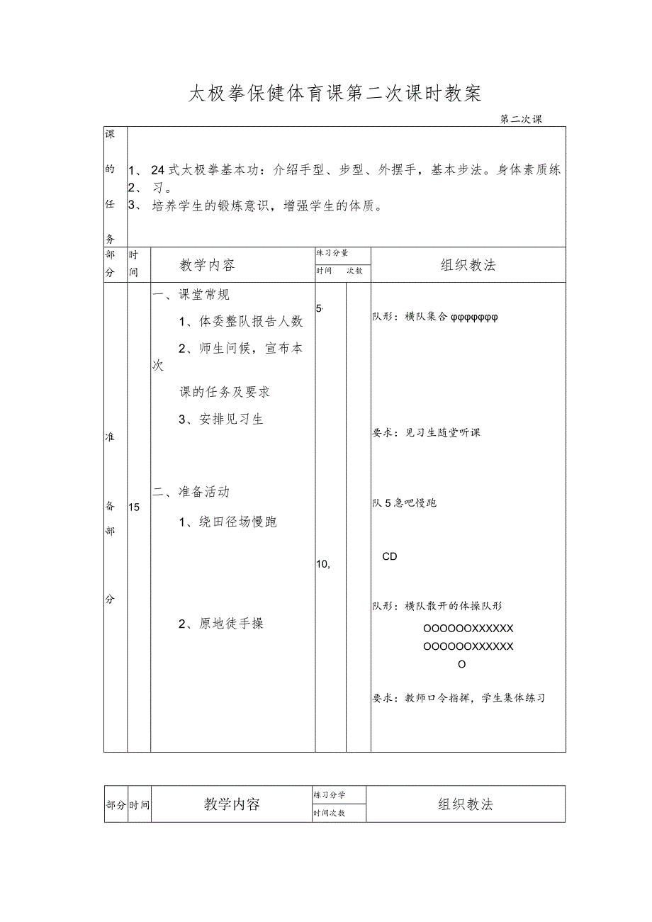 太极拳保健体育课第二次课时教案.docx_第1页