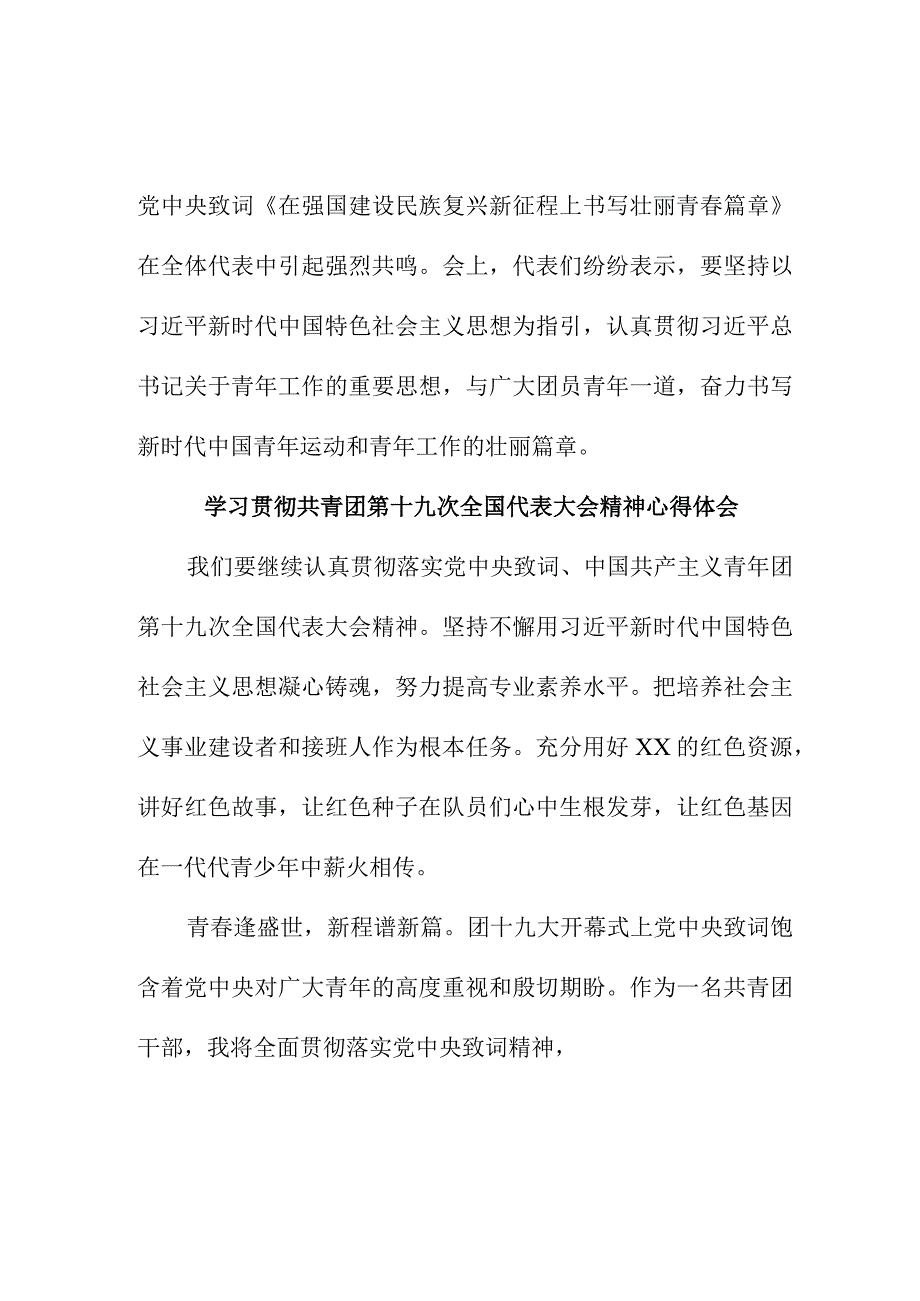 青年学生干部学习贯彻共青团第十九次全国代表大会精神心得体会 （汇编7份）.docx_第3页