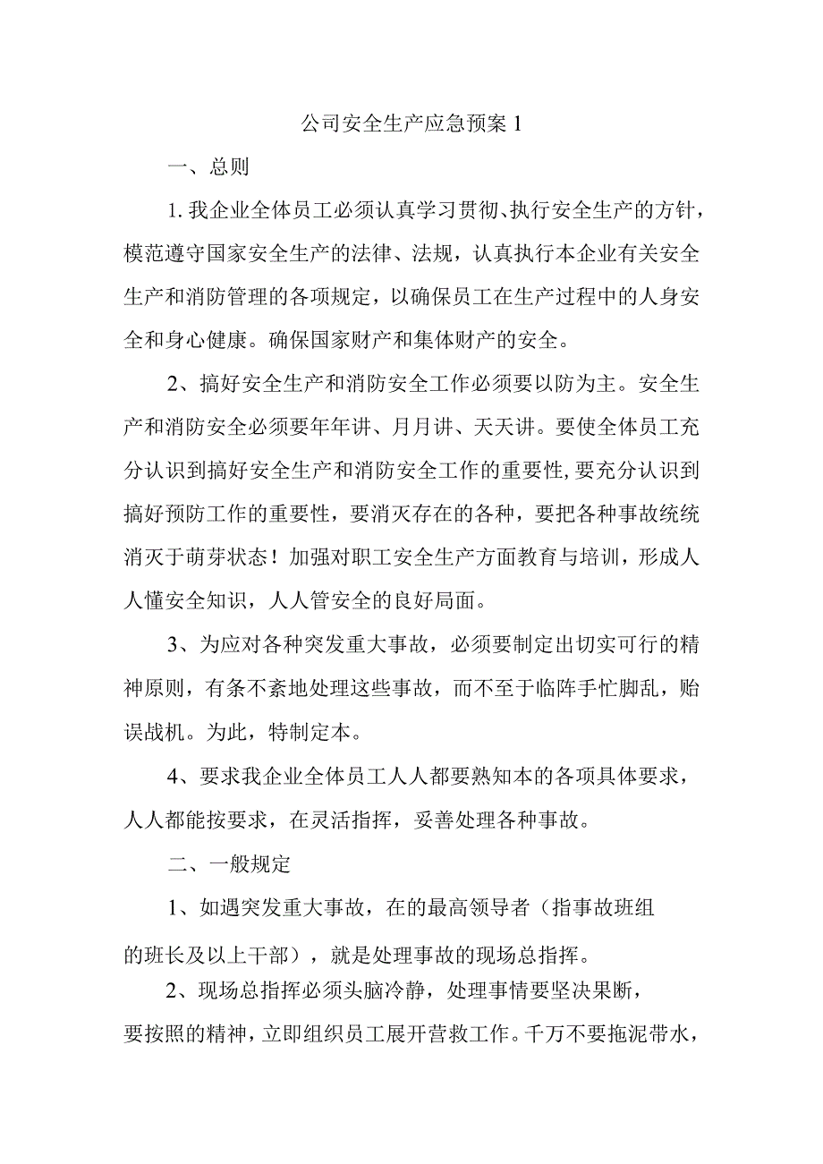 公司安全生产应急预案1.docx_第1页