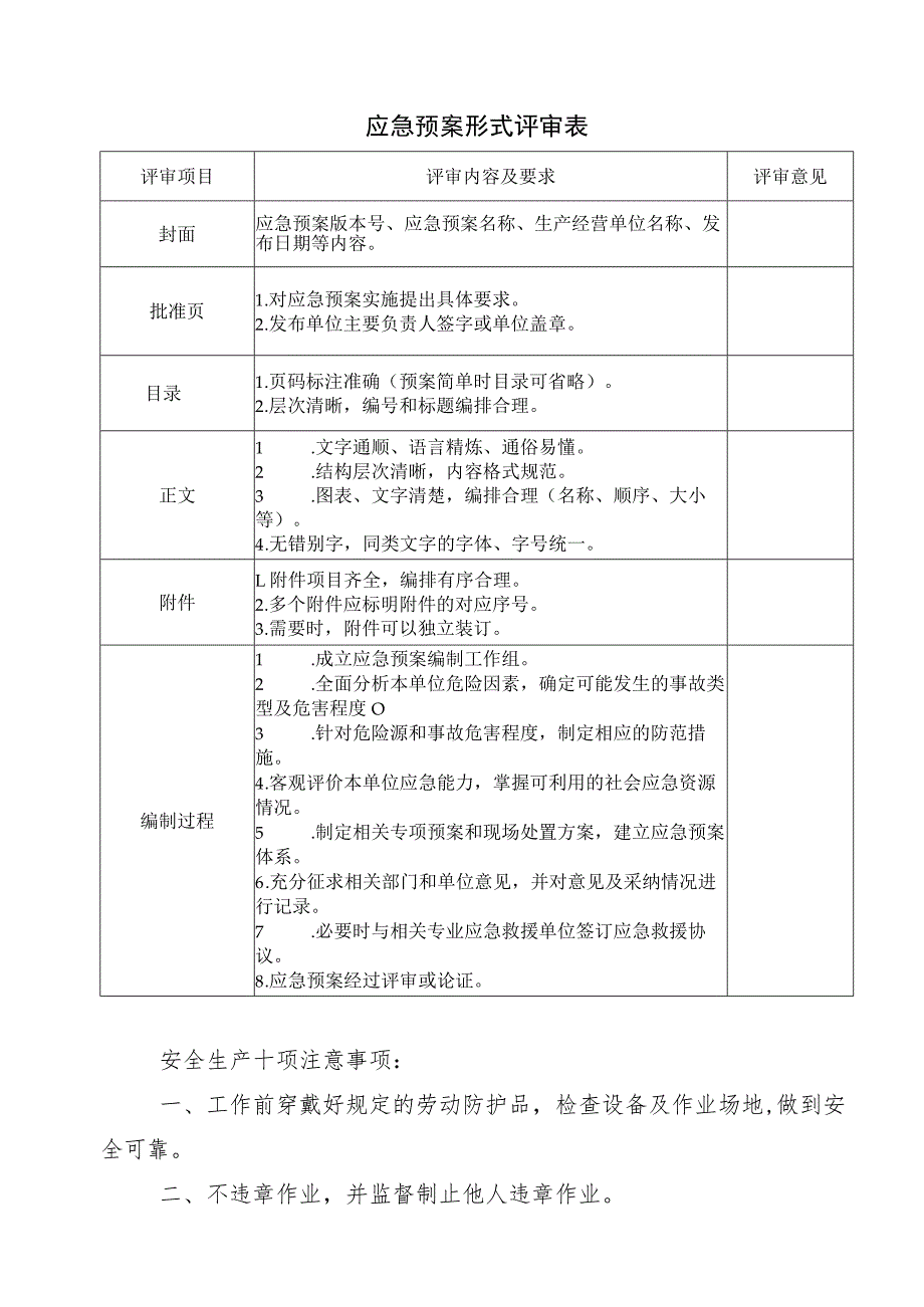 应急预案形式评审表.docx_第1页