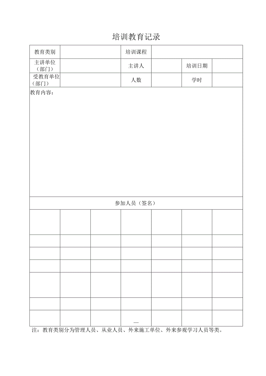 培训教育记录.docx_第1页