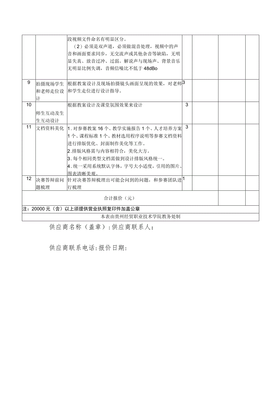 询价采购报价单贵州经贸职业技术学院2023年职业院校技能大赛教学能力比赛项目询价采购报价单.docx_第3页