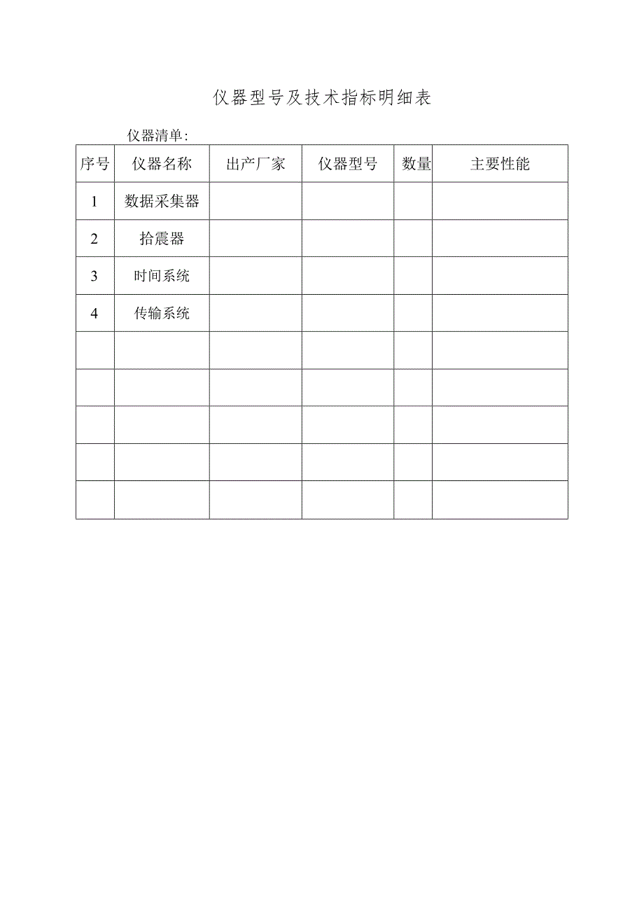 仪器型号及技术指标明细表.docx_第1页