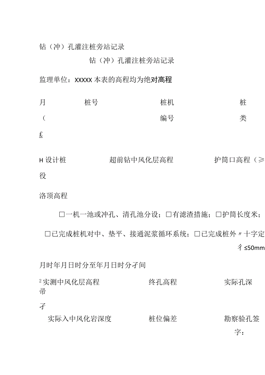 钻（冲）孔灌注桩旁站记录全.docx_第1页