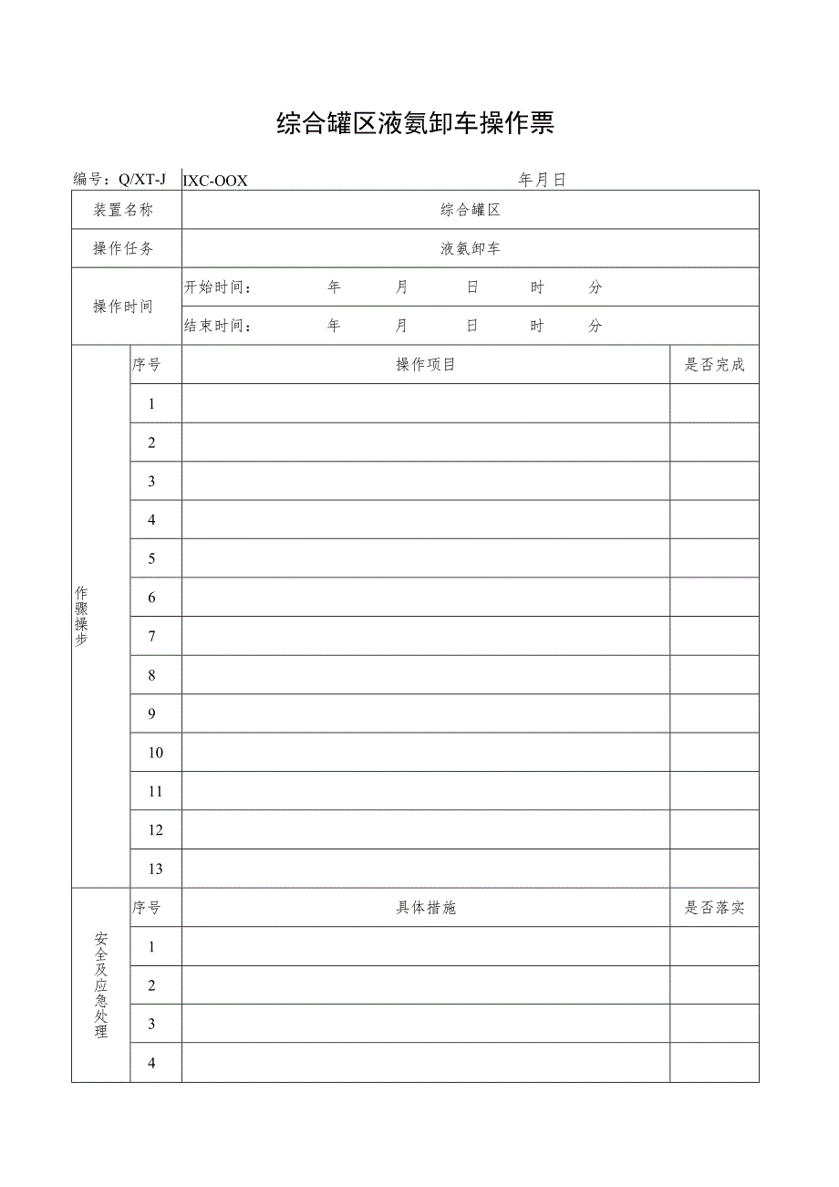 液氨卸车操作票.docx_第1页