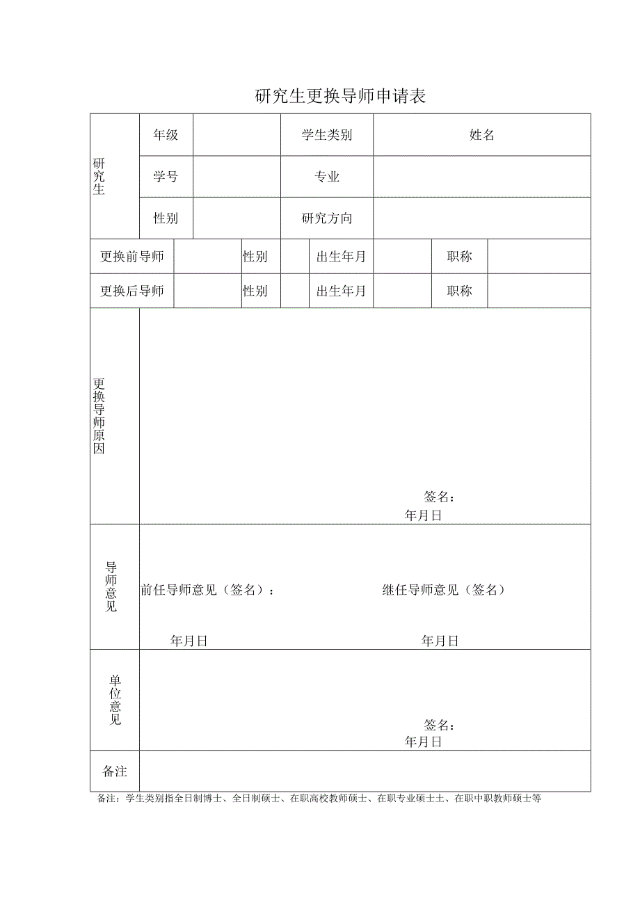 研究生更换导师申请表.docx_第1页