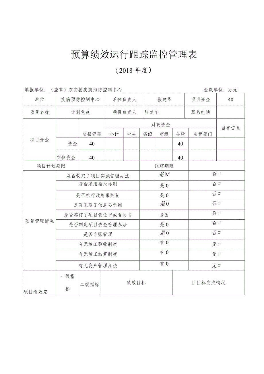 预算绩效运行跟踪监控管理表.docx_第1页