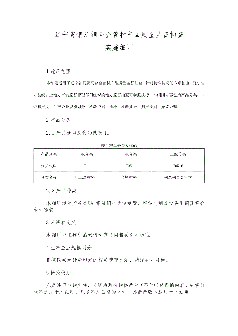 辽宁省铜及铜合金管材产品质量监督抽查实施细则.docx_第1页