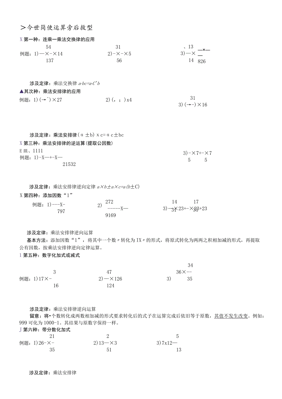 2023人教版六年级上册分数简便运算常见题型.docx_第1页