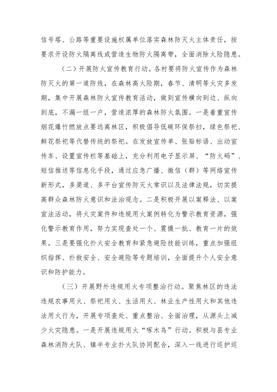 XX镇2023年森林防灭火“平安春季行动” 实施方案.docx_第2页