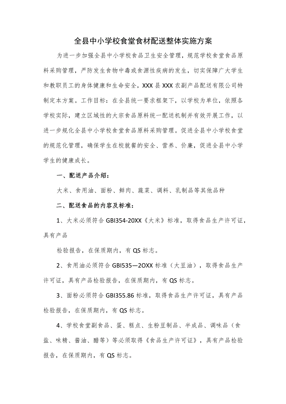 全县中小学校食堂食材配送整体实施方案.docx_第1页