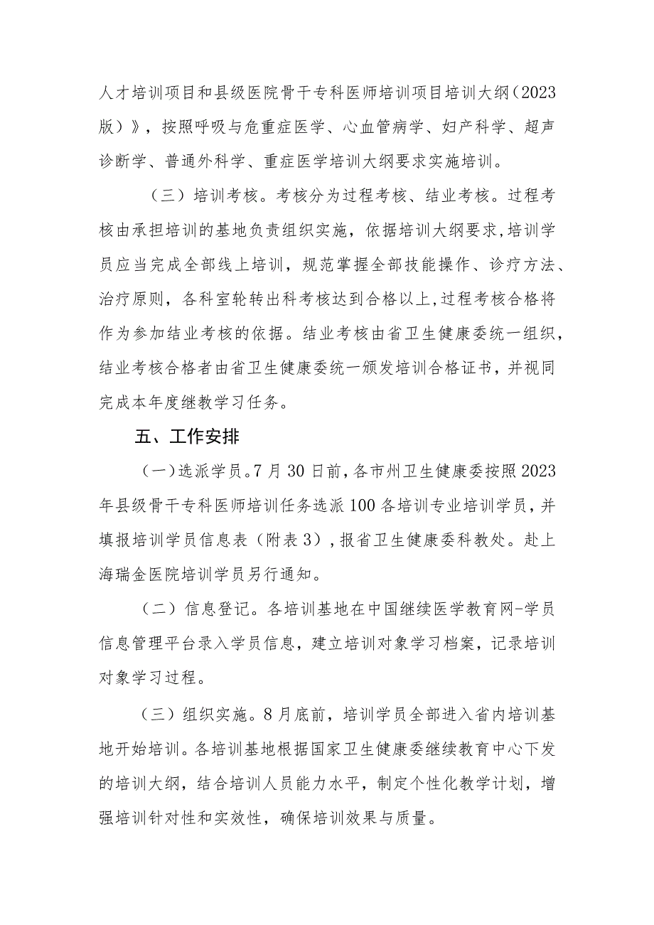 2023年县级医院骨干专科医师培训项目实施方案.docx_第3页