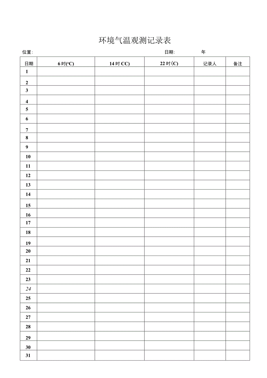 环境气温观测记录表.docx_第1页